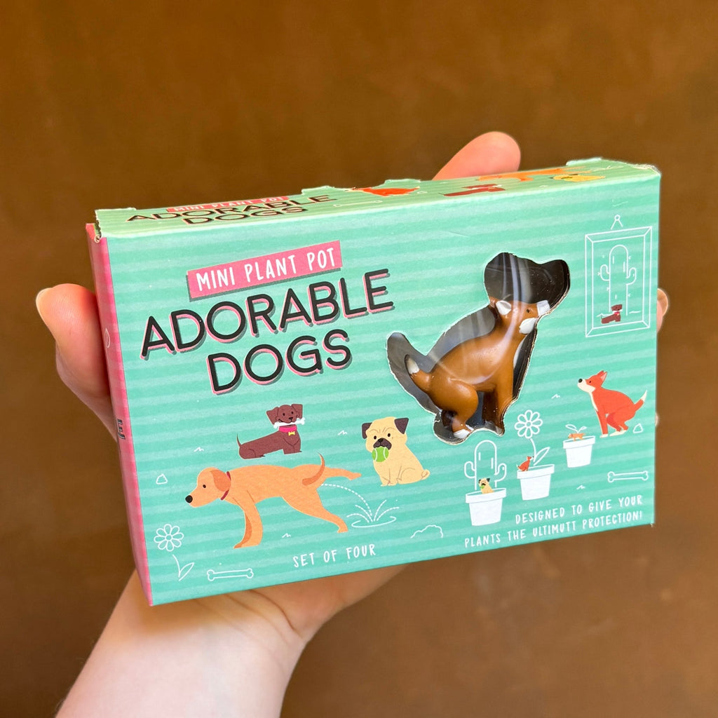 Mini Adorable Dogs Planter Figurine Statues - Plant Pot Garden Marker Decoration