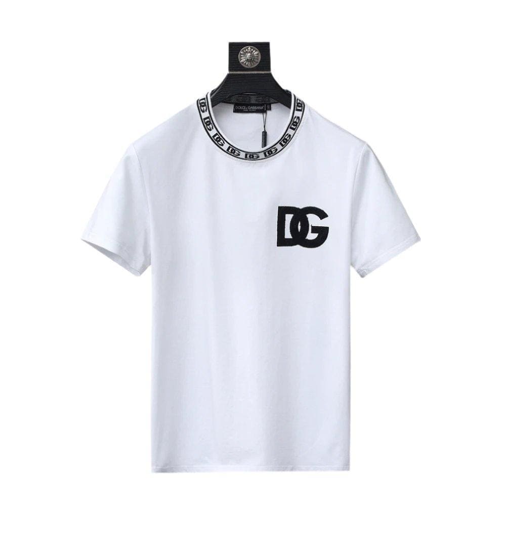 Dolce & Gabbana T-Shirt Without Collar 'White & Black'