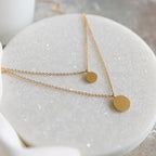 Arvo Layered Double Disc Necklace - Gold
