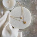 Arvo Layered Double Disc Necklace - Gold