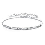 925 Sterling Silver White Gold Plated Bracelet 15+6cm for Women
