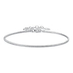 925 Sterling Silver Plated White Gold Adjustable Bracelet for Women