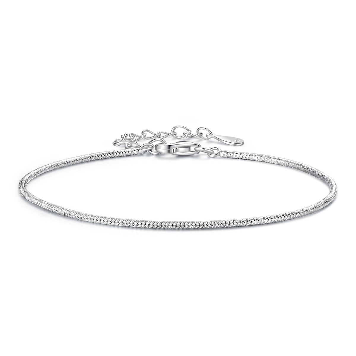925 Sterling Silver Plated White Gold Adjustable Bracelet for Women