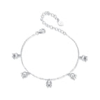 925 Sterling Silver Plated White Gold 12x41mm Pendant Bracelet