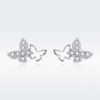 925 Sterling Silver Earrings with Pavé Setting CZ - 0.6*0.9cm