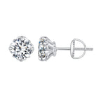 925 Sterling Silver & Moissanite 0.7cm Earrings Style L for Women