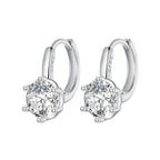 925 Sterling Silver Earrings with CZ and Platinum Plating, Size 13*7mm for Women