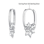 925 Sterling Silver White Gold Plated 2.7cm Hoop Earrings for Women