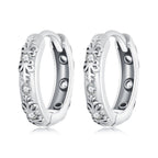925 Sterling Silver Earrings with Oxidized Finish and Pavé Setting CZ for Women