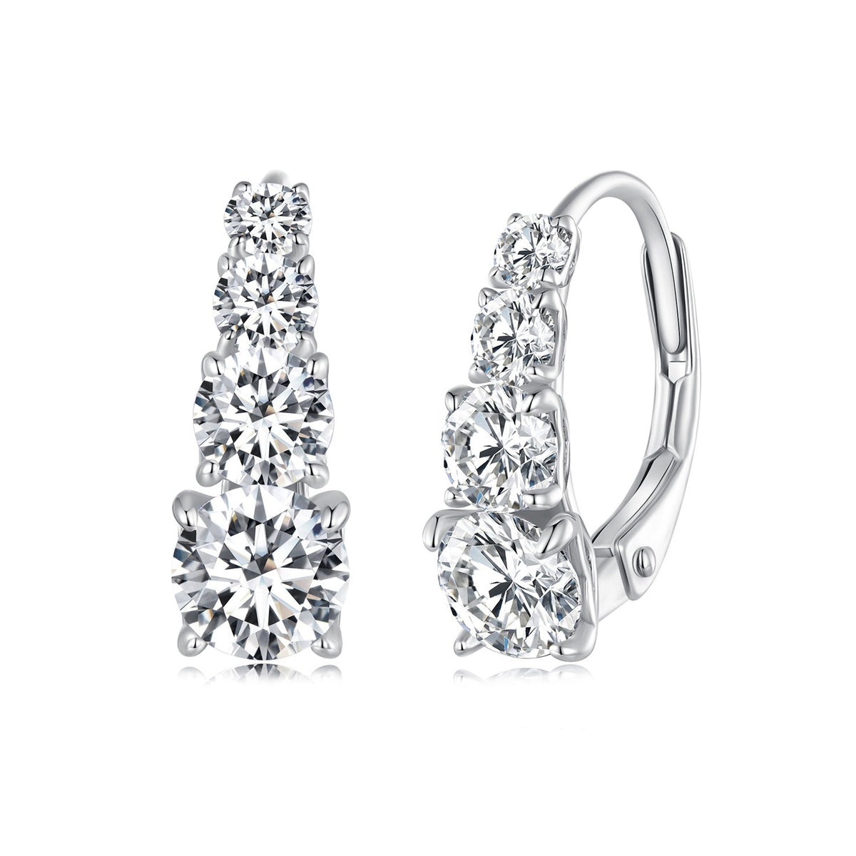 S925 Sterling Silver 0.50 Carat Moissanite Earrings for Women