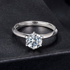 925 Sterling Silver Moissanite 1 Carat Ring Size 6