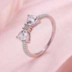 925 Sterling Silver White Gold Plated 1.2cm Pendant Ring Size 6 for Women