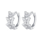 S925 Sterling Silver Earrings with Plated Platinum for Women