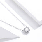925 Sterling Silver Plated Platinum 49cm Pavé Setting CZ Necklace for Women