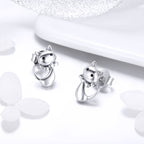 925 Sterling Silver Earrings with Pavé Setting in Oxidized Finish