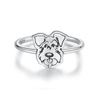 925 Sterling Silver Oxidized Silver Dog Ring for Women
