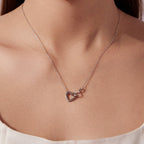 925 Sterling Silver Necklace with Pavé Setting CZ, 40+5cm, Plated White Gold, Women