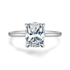 925 Sterling Silver White Gold Plated 3ct Moissanite Size 6 Ring for Women