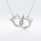 925 Sterling Silver Necklace, Length 38-45cm, Pendant 1.2*1cm, for Women