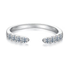 925 Sterling Silver White Gold Plated Size E Moissanite Ring for Women