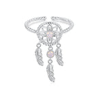 925 Sterling Silver Nano Opal Stone Ring for Women