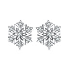 925 Sterling Silver Earrings with Pavé Setting CZ and White Gold Plating