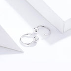 925 Sterling Silver Earrings with Plated Platinum, 1cm Diameter for Women