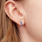 925 Sterling Silver Enamel Earrings with Pavé CZ for Women