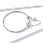 925 Sterling Silver Adjustable Length 17cm Bracelet for Women