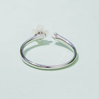 925 Sterling Silver White Gold Plated Ring with Nacre and CZ for Women