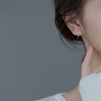 925 Sterling Silver Plated Platinum Earrings Love Size 0.4cm x 0.6cm for Women