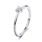 925 Sterling Silver Ring Size 6.0 with CZ and Platinum Plating for Women