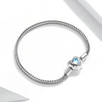 925 Sterling Silver Moonstone Bracelet 17cm for Women