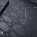 925 Sterling Silver Moissanite Necklace 40+5cm with CZ for Women