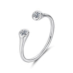 925 Sterling Silver Moissanite Ring Size E