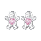 925 Sterling Silver Earrings with Pavé Setting CZ - 10x9mm for Women