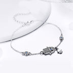 925 Sterling Silver Bracelet 21cm Long with 1.0*1.7cm Charms for Women