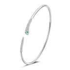 S925 Sterling Silver Bracelet with Pavé Setting CZ 6cm Diameter for Women