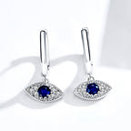 S925 Platinum Plated Pavé Setting CZ Earrings - 1.9*1cm - Women's Jewelry