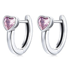 925 Sterling Silver Earrings with Pavé Setting CZ, Oxidized Silver, 1.2x0.5cm for Women