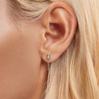 925 Sterling Silver Earrings with CZ in White Gold Plating