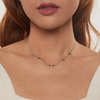 925 Sterling Silver Opal Pendant Necklace for Women - 40+5cm Adjustable Length