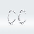 925 Sterling Silver Earrings with Pavé Set CZ