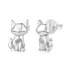 925 Sterling Silver White Gold Plated 1.2 x 0.7 cm Earrings for Women