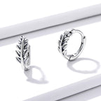 S925 Oxidized Silver Earrings 1.2*0.5cm for Women