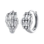 925 Sterling Silver Oxidized Earrings 12x7mm for Women