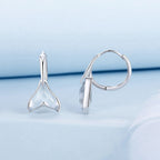 925 Sterling Silver Transparent Glass Earrings for Women