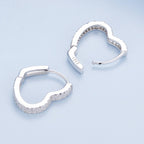 925 Sterling Silver Earrings with Cubic Zirconia in Platinum Finish