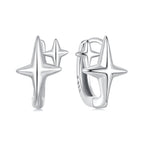 925 Sterling Silver Earrings with White Gold Plating, Size 1.2*0.9cm for Women
