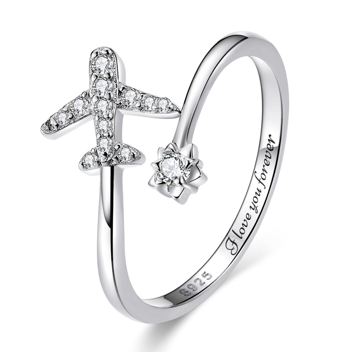 925 Sterling Silver Ring with Pavé Setting CZ in Size nan for Women